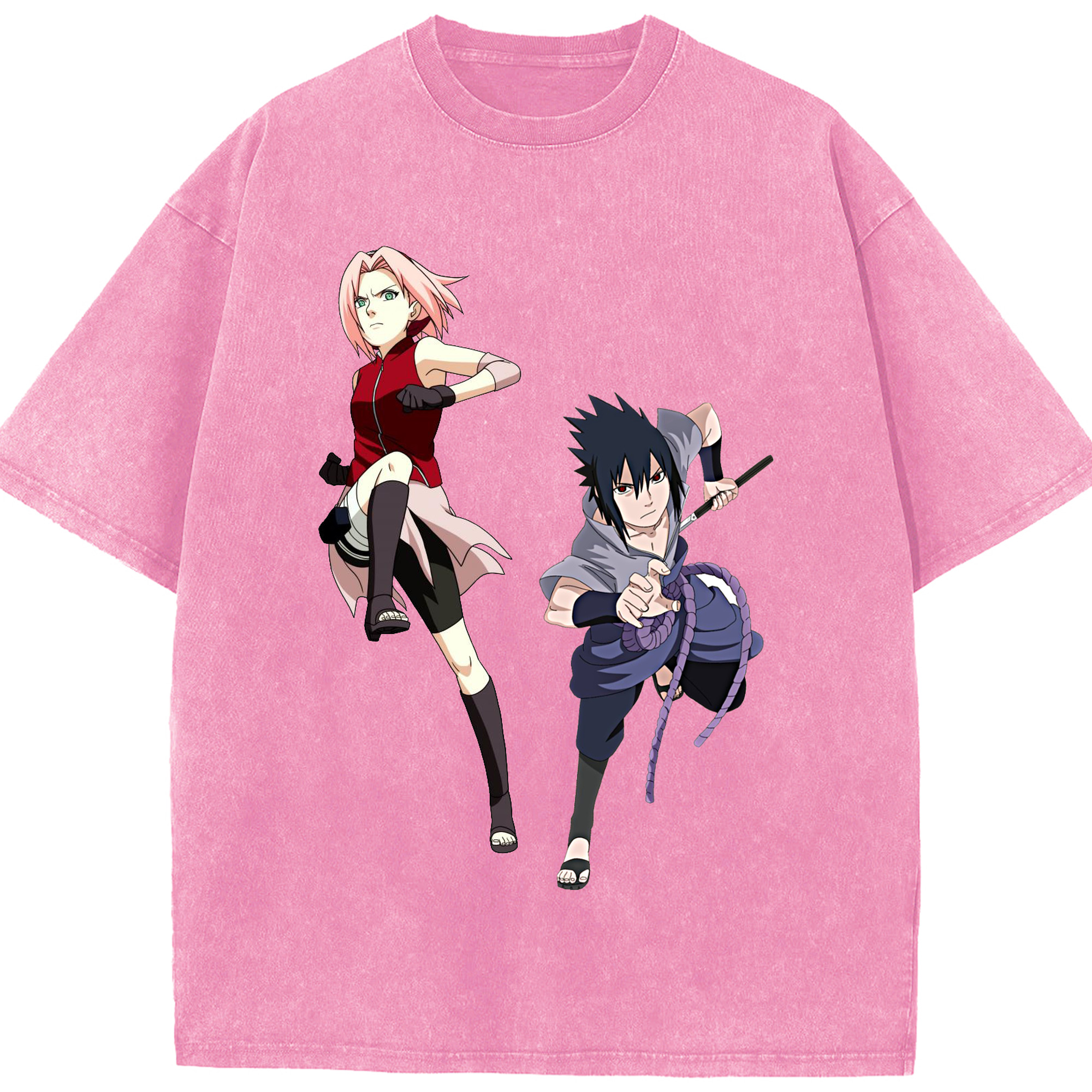 （画像用） NARUTO -ナルト- 春野サクラ Haruno Sakura 綿100% ヴィンテージ風 半袖Tシャツ（フロントプリント）